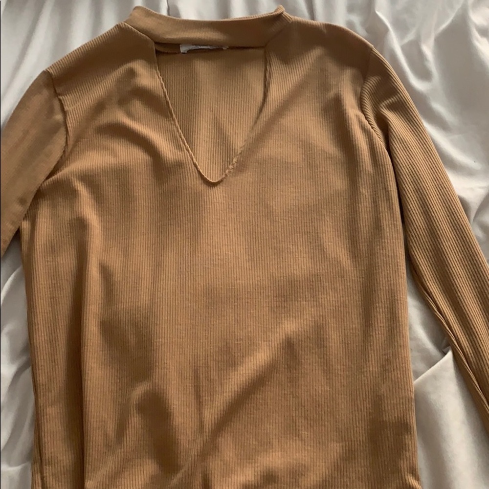 Beige/Brown choker long sleeve from ZARA